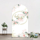 Lofaris Floral Spring Pink Girl Baby Shower Arch Backdrop